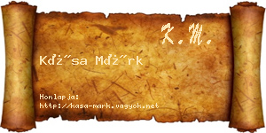 Kása Márk névjegykártya